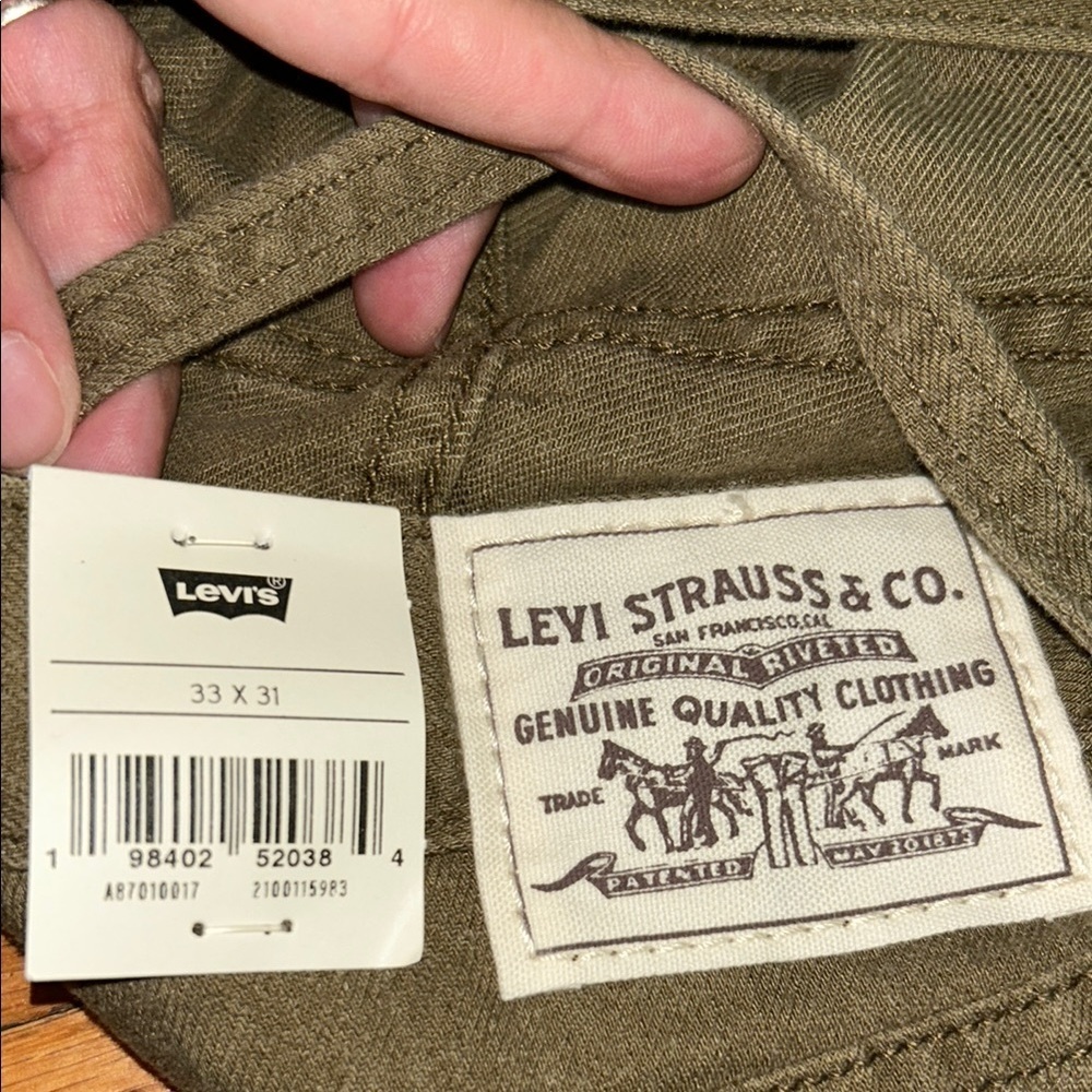 Levi's Green Wide Leg Pants Casual Cotton - Picture 10 of 11